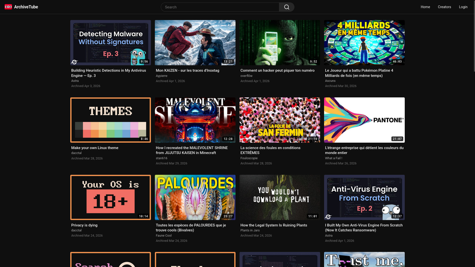 ArchiveTube screenshot